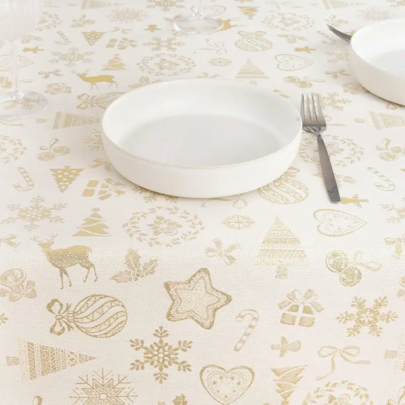 Stain-proof tablecloth Muaré Christmas 155 x...