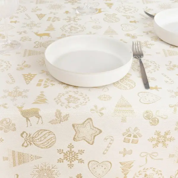 Stain-proof tablecloth Muaré Christmas 155 x 155 cm