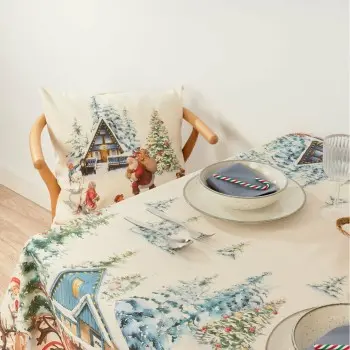 Stain-proof tablecloth Muaré Christmas Landscape 240 x... 2