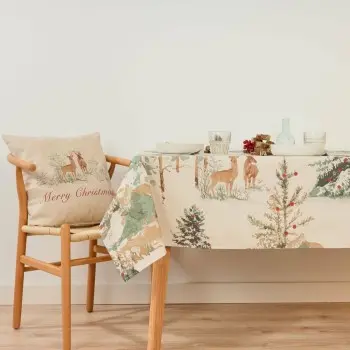 Stain-proof tablecloth Muaré Christmas Deer 300 x 155 cm 2