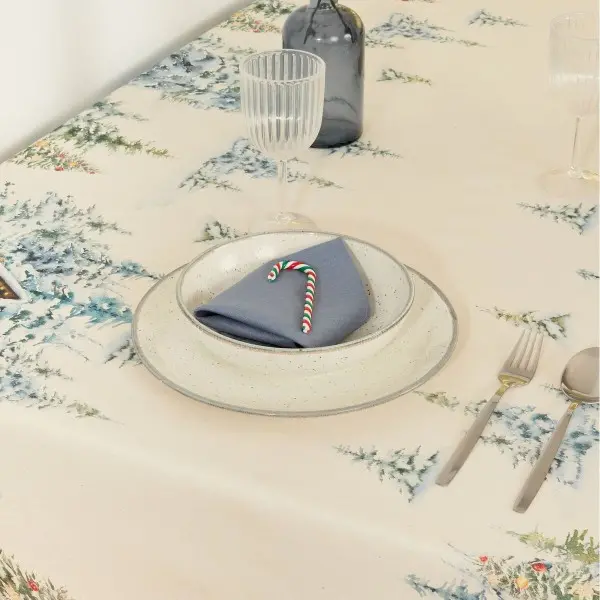 Stain-proof tablecloth Muaré Christmas Landscape 100 x 155 cm