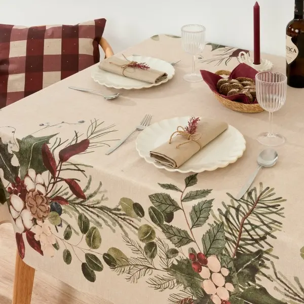 Stain-proof tablecloth Muaré Christmas 200 x 155 cm
