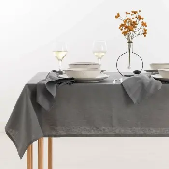 Tablecloth Muaré 350 x 150 cm Anthracite 2
