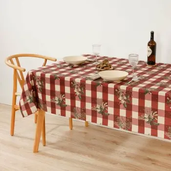 Stain-proof tablecloth Muaré Christmas Mistletoe 240 x... 2