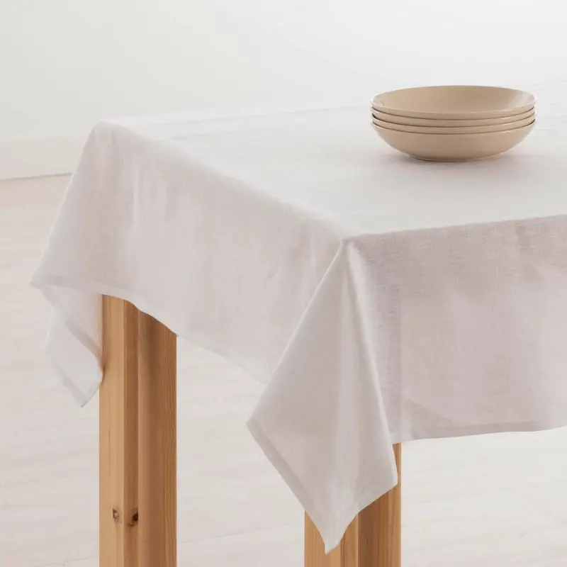 Tablecloth Muaré 140 x 150 cm White