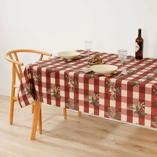 Stain-proof tablecloth Muaré Christmas Mistletoe 155 x 155 cm