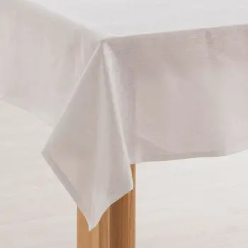 Tablecloth Muaré 300 x 150 cm White 2