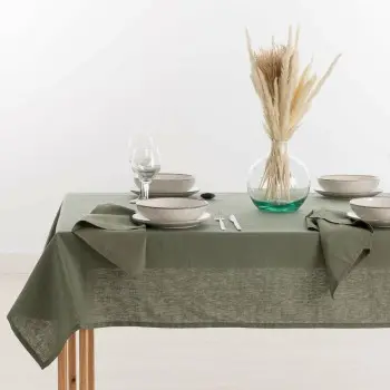 Tablecloth Muaré 140 x 150 cm Military green 2