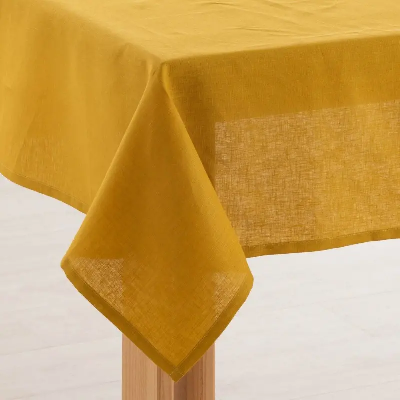 Tablecloth Muaré 350 x 150 cm Mustard