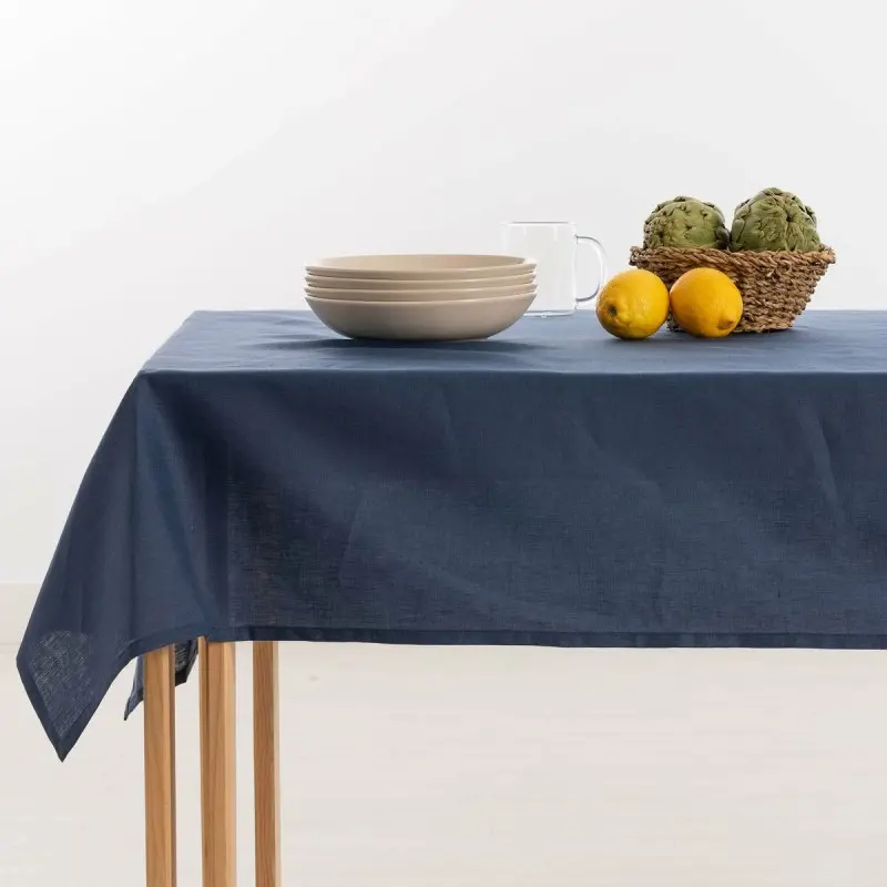 Tablecloth Muaré 400 x 150 cm Dark blue