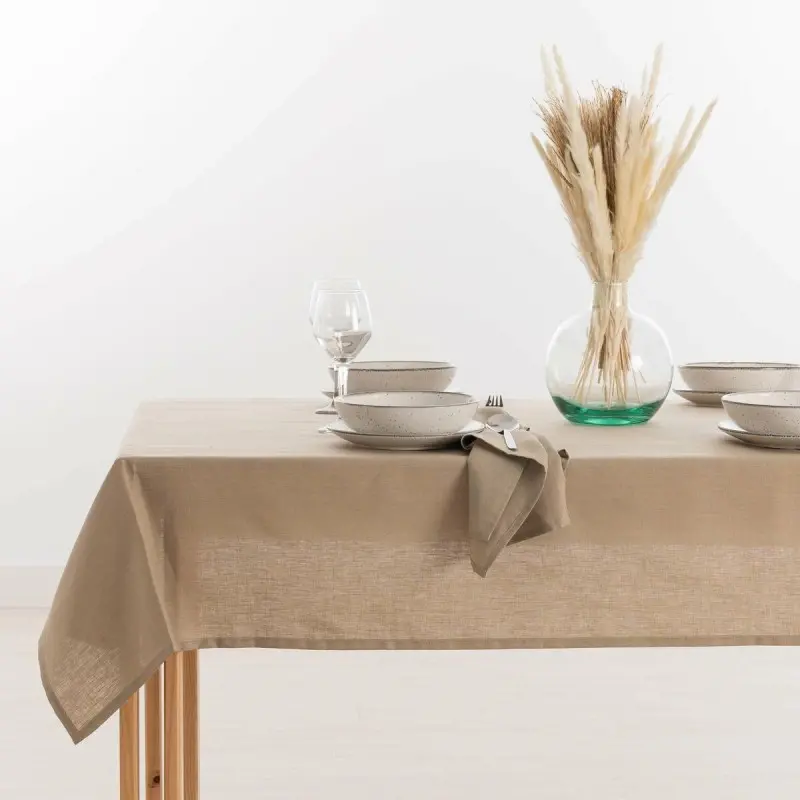 Tablecloth Muaré 140 x 150 cm Taupe