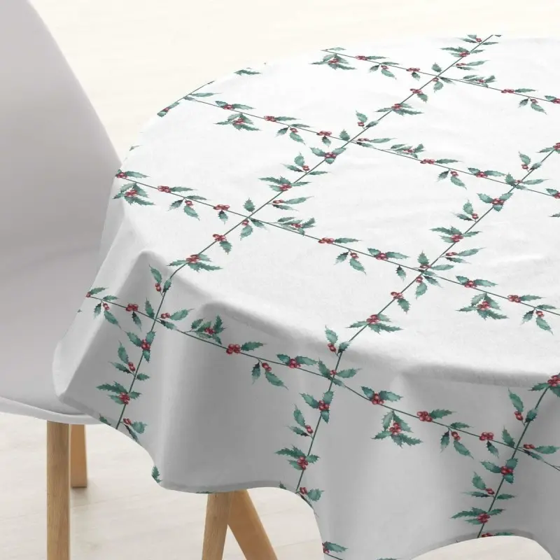 Tablecloth Muaré White Christmas