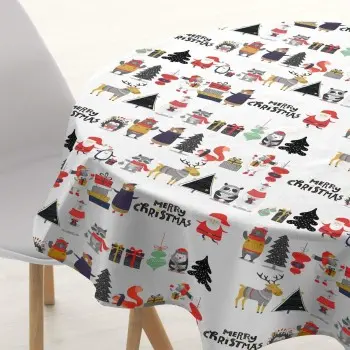 Tablecloth Muaré Noel White 2