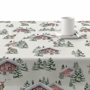 Stain-proof resined tablecloth Muaré Christmas 300 x 140 cm 2