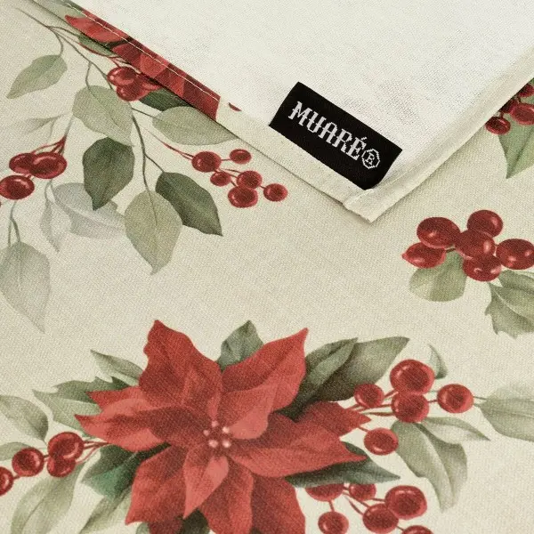 Stain-proof resined tablecloth Muaré Christmas 300 x 140 cm