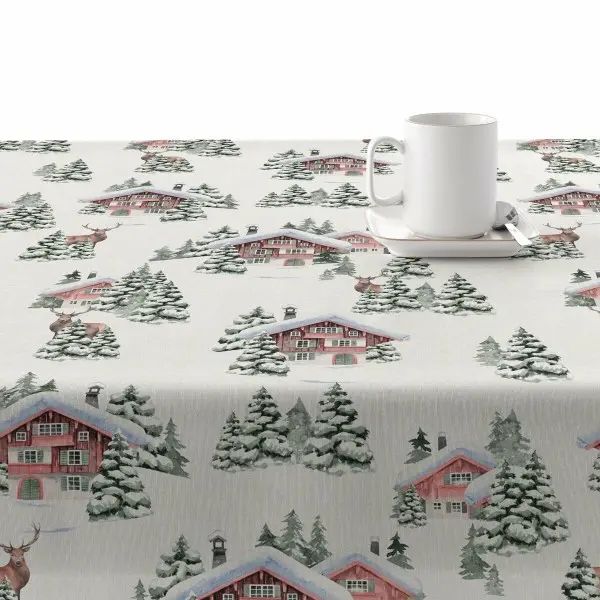 Stain-proof resined tablecloth Muaré Christmas 250 x 140 cm