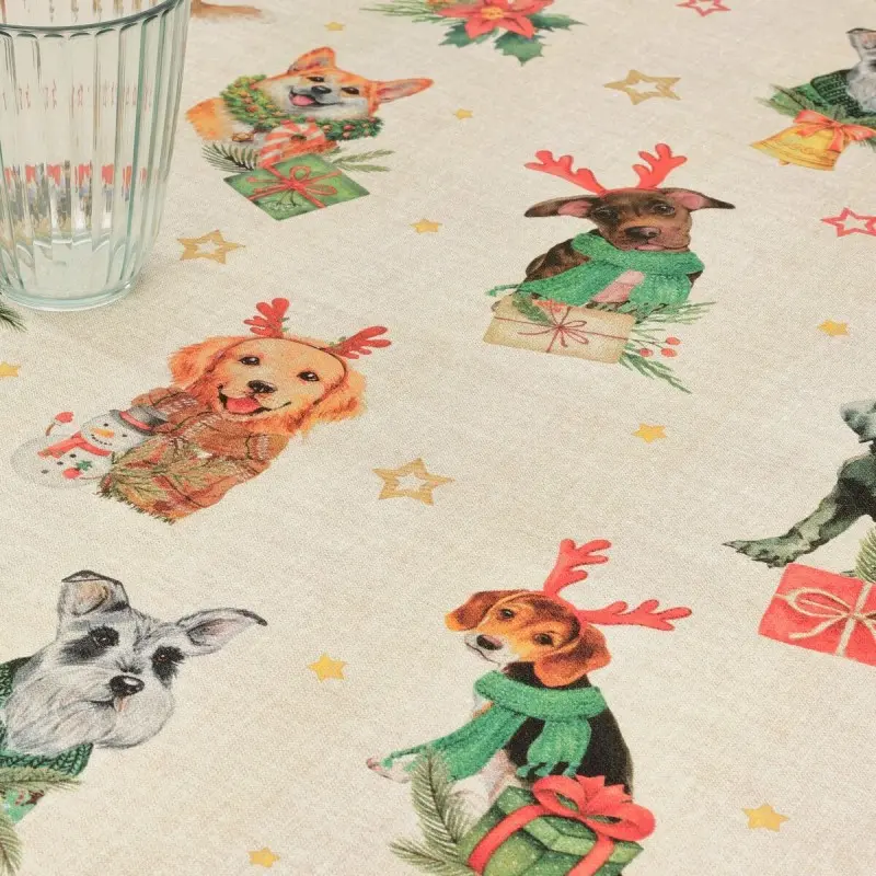 Stain-proof resined tablecloth Muaré Christmas...