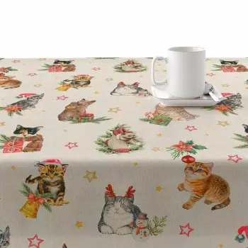 Stain-proof resined tablecloth Muaré Christmas 200 x 140 cm 2
