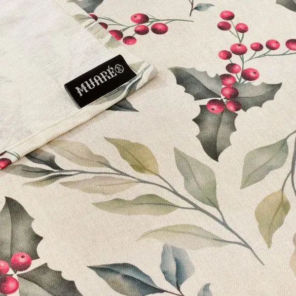 Stain-proof resined tablecloth Muaré Christmas 300 x 140 cm