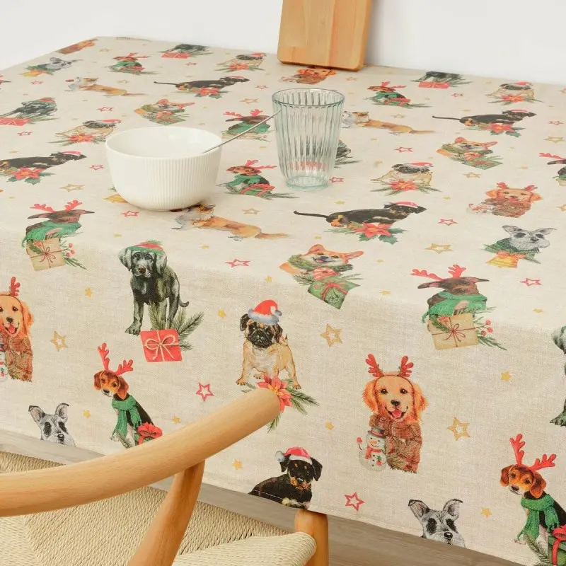 Stain-proof resined tablecloth Muaré Christmas...