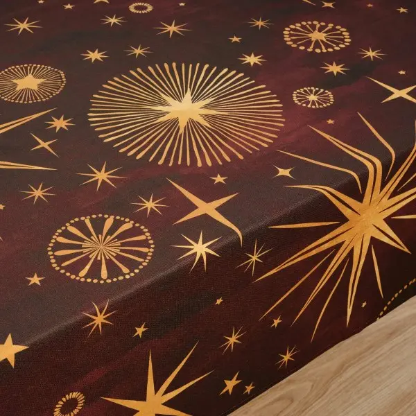 Stain-proof resined tablecloth Muaré Christmas 200 x 140 cm