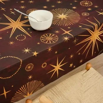 Stain-proof resined tablecloth Muaré Christmas 140 x 140 cm 2