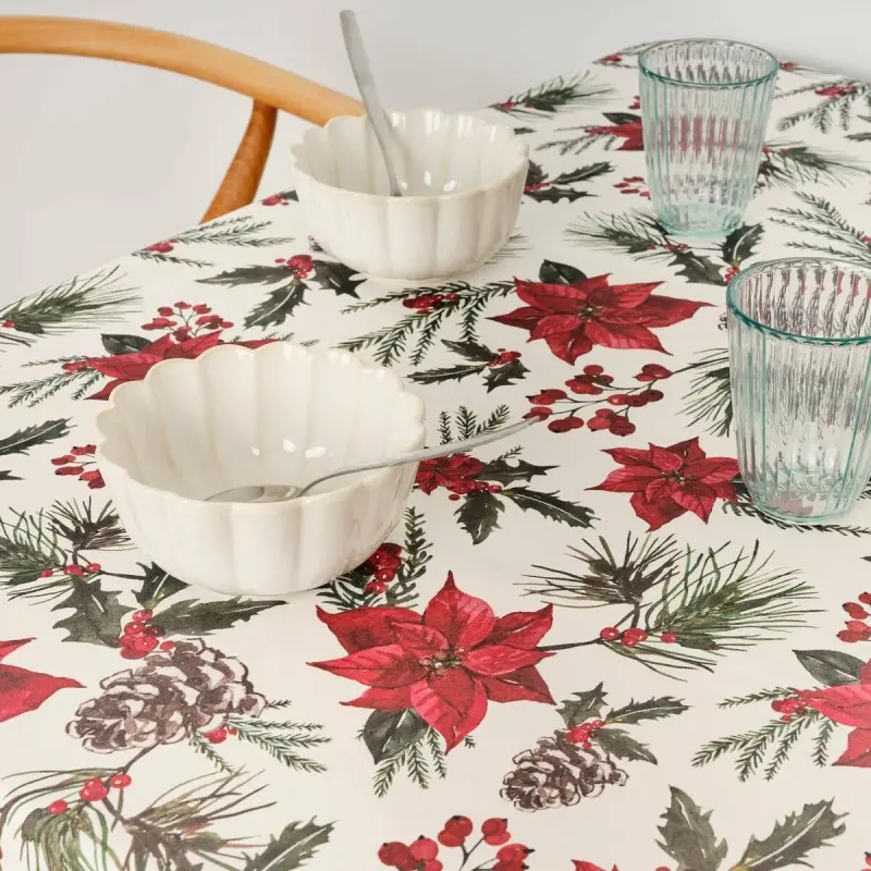 Stain-proof resined tablecloth Muaré Christmas...