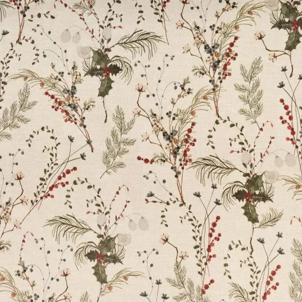 Stain-proof resined tablecloth Muaré Christmas Mistletoe 200 x 140 cm