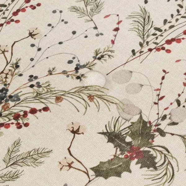 Stain-proof resined tablecloth Muaré Christmas Mistletoe 200 x 140 cm