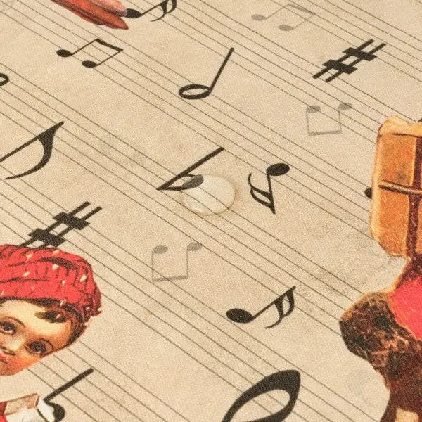 Stain-proof resined tablecloth Muaré Christmas Sheet Music 300 x 140 cm