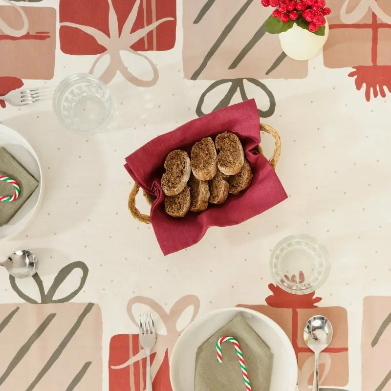 Stain-proof resined tablecloth Muaré Christmas...