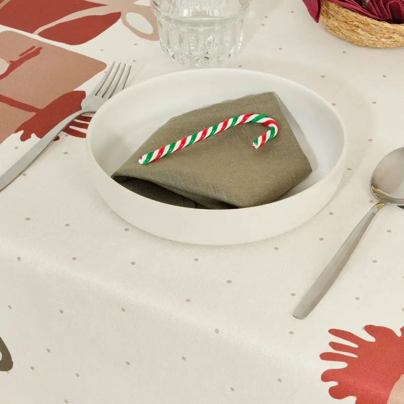 Stain-proof resined tablecloth Muaré Christmas...