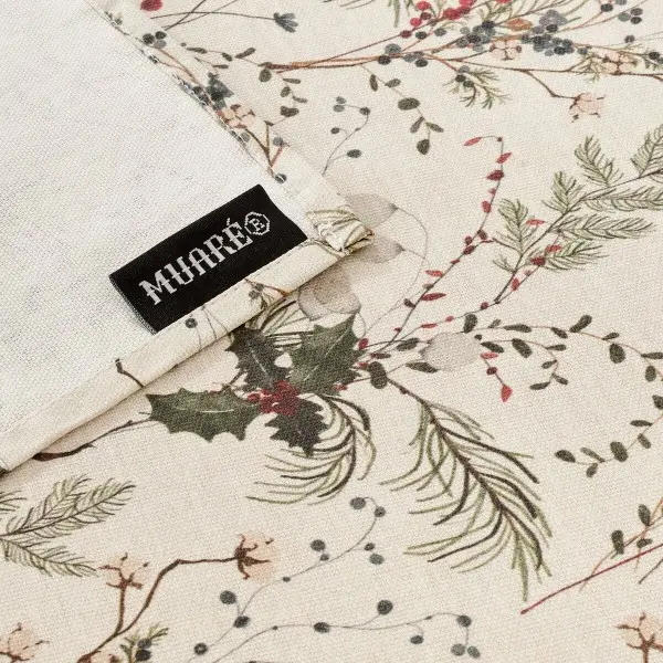 Stain-proof resined tablecloth Muaré Christmas Mistletoe 140 x 140 cm