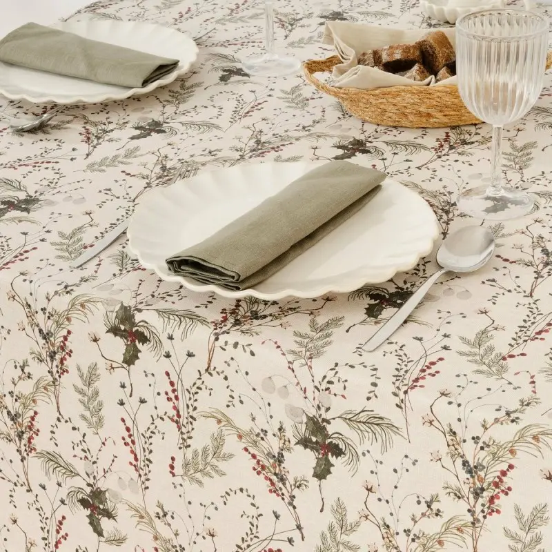 Stain-proof resined tablecloth Muaré Christmas...