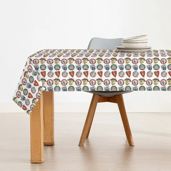 Stain-proof resined tablecloth Muaré Christmas Sky 140 x 140 cm