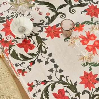 Stain-proof resined tablecloth Muaré Christmas Symetric... 2