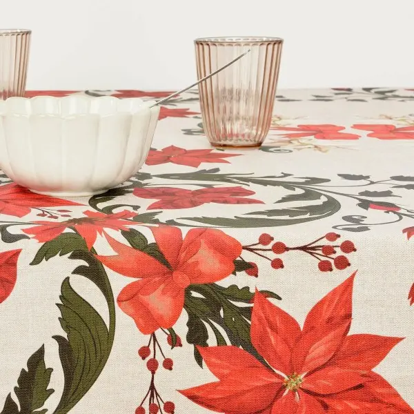 Stain-proof resined tablecloth Muaré Christmas Symetric 300 x 140 cm