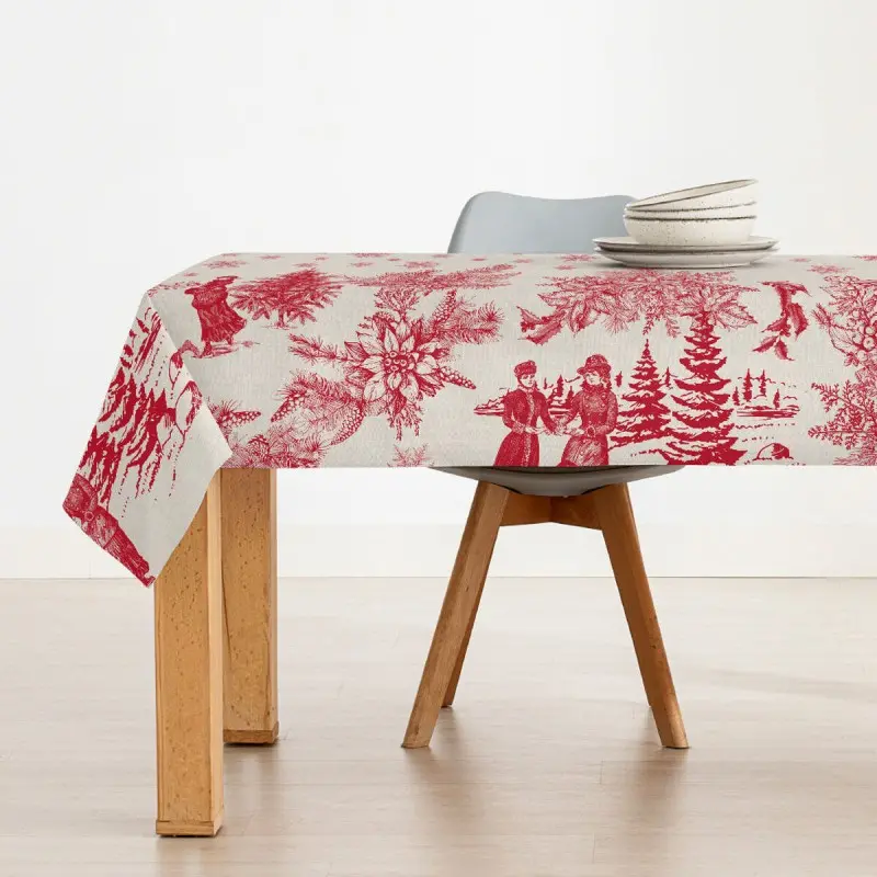 Stain-proof resined tablecloth Muaré Christmas...