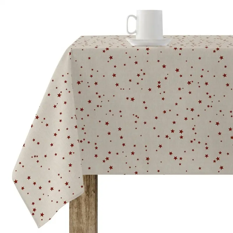 Stain-proof resined tablecloth Muaré Merry Christmas 140 x 140 cm