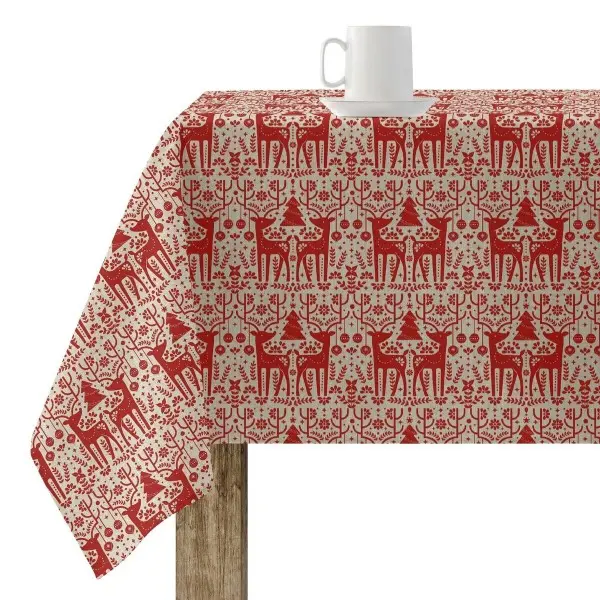 Stain-proof resined tablecloth Muaré Merry Christmas 250 x 140 cm