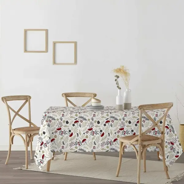 Stain-proof resined tablecloth Muaré Merry Christmas 300 x 140 cm