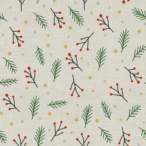 Stain-proof resined tablecloth Muaré Merry Christmas 200 x 140 cm