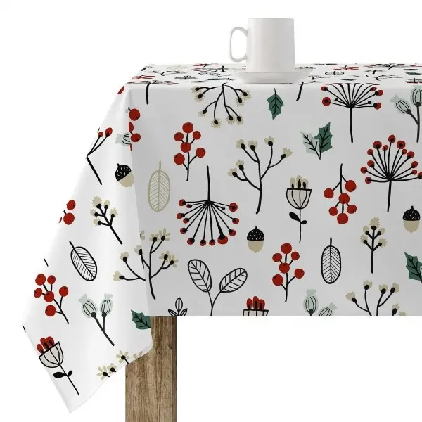 Stain-proof resined tablecloth Muaré Merry Christmas 140 x 140 cm