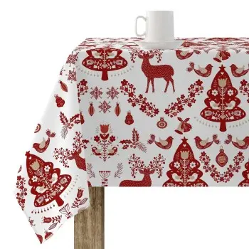 Stain-proof resined tablecloth Muaré Merry Christmas 250...