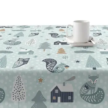 Stain-proof resined tablecloth Muaré Merry Christmas 100... 2