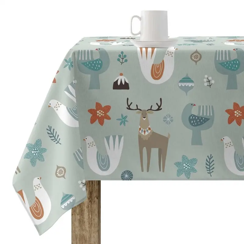 Stain-proof resined tablecloth Muaré Merry Christmas 100 x 140 cm