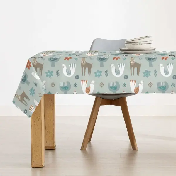Stain-proof resined tablecloth Muaré Merry Christmas 100 x 140 cm