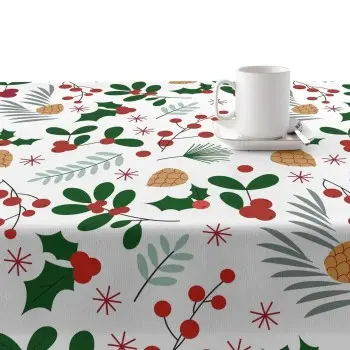 Stain-proof resined tablecloth Muaré Merry Christmas 200... 2