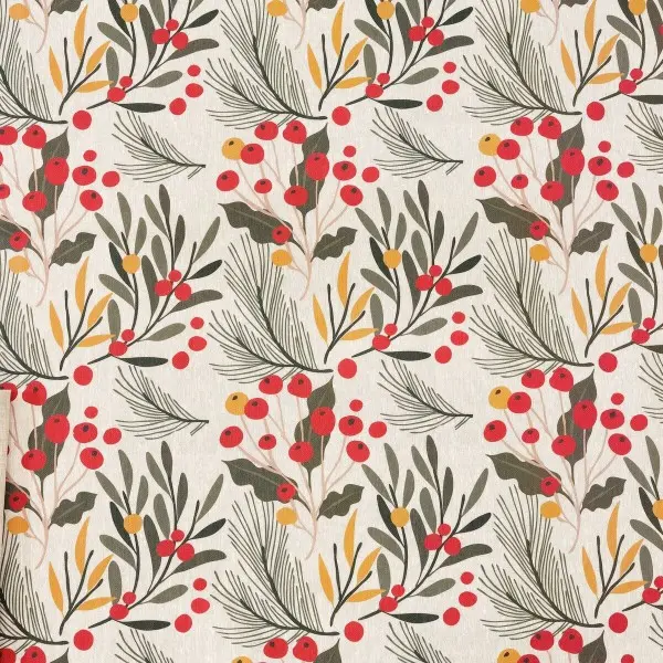 Stain-proof resined tablecloth Muaré Merry Christmas 100 x 140 cm