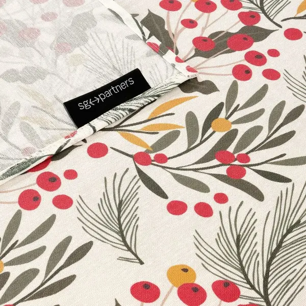 Stain-proof resined tablecloth Muaré Merry Christmas 100 x 140 cm